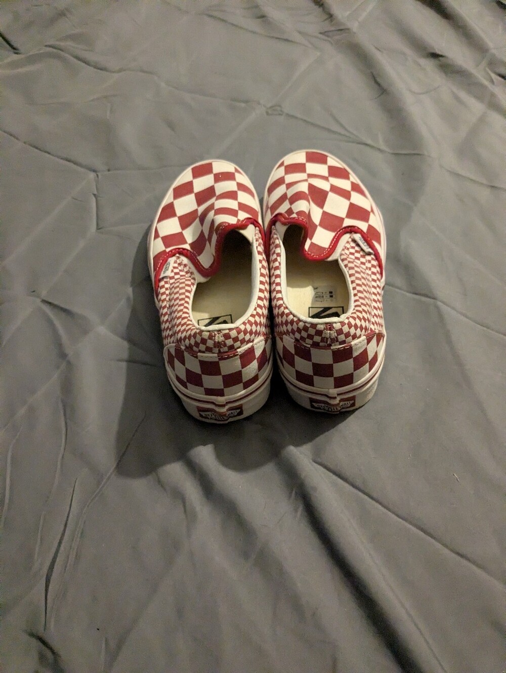 red and white checkered vans - woman size 7 - Picture 3 of 8